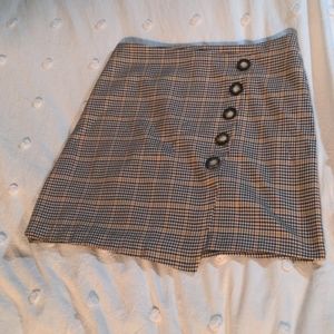 Plaid midi skirt